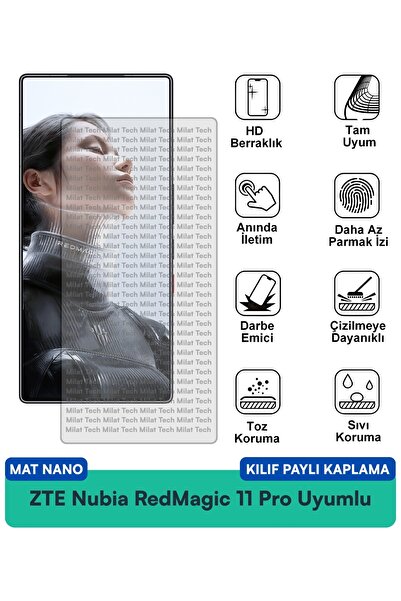 Milat Tech حافظة ZTE Nubia RedMagic 10S Pro+ Matte Nano متوافقة مع طبقة حماية...