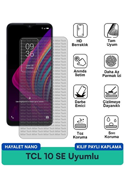 Milat Tech حافظة TCL 10 SE Hayalet Nano متوافقة مع طبقة حماية الشاشة المقاومة...