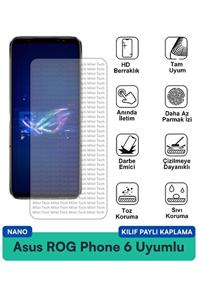 Milat Tech حافظة لهاتف Asus ROG Phone 5s Pro Nano متوافقة مع طبقة حماية للشاش...