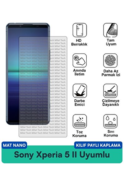 Milat Tech حافظة Sony Xperia 5 Matte Nano متوافقة مع واقي الشاشة ضد الخدوش وا...