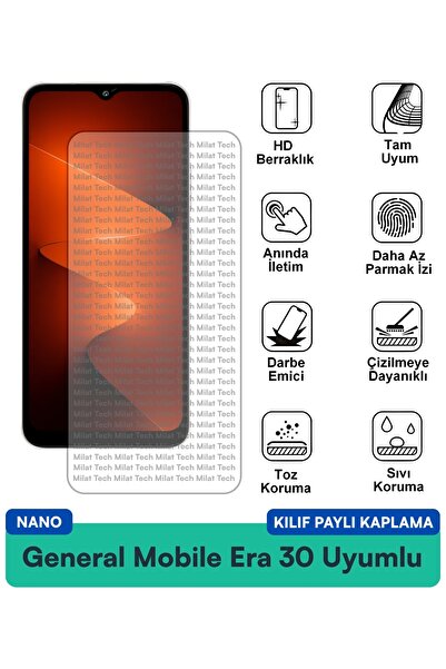 Milat Tech فيلم حماية للشاشة متوافق مع حافظة جنرال موبايل إيرا 30 نانو مقاوم ...