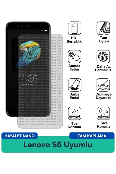 Milat Tech طبقة حماية للشاشة من Lenovo S5 Ghost Nano مقاومة للخدوش والصدمات