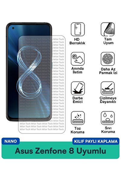 Milat Tech حافظة Asus Zenfone 8 Flip Nano متوافقة مع طبقة حماية للشاشة مقاومة...