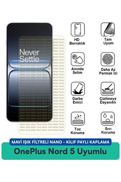 Milat Tech حافظة نانو مزودة بفلتر الضوء الأزرق من OnePlus Nord 5، طبقة حماية ...