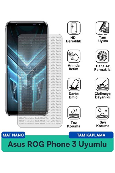 Milat Tech طبقة حماية للشاشة من نوع Asus ROG Phone 3 Mat Nano مقاومة للخدوش و...