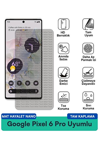 Milat Tech طبقة حماية للشاشة من Google Pixel 6 Pro Matte Ghost Nano تقلل من ا...