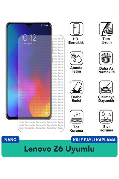 Milat Tech غطاء حماية شاشة متوافق مع هاتف Lenovo Z6 Nano، مقاوم لبصمات الأصاب...