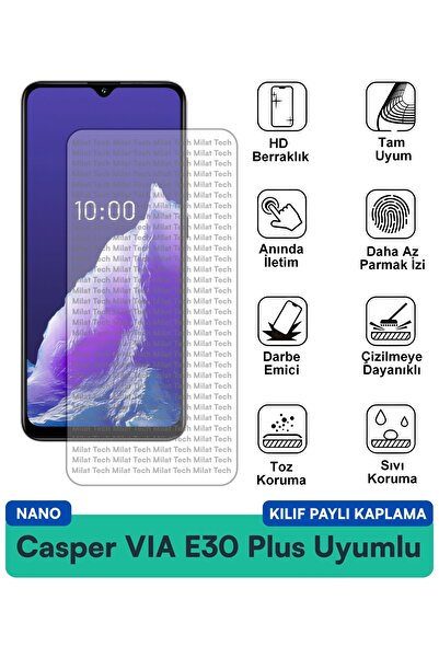 Milat Tech غطاء حماية شاشة متوافق مع Casper VIA E30 Plus Nano مقاوم للخدوش وا...