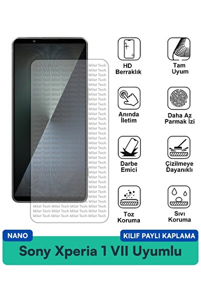 Milat Tech غطاء حماية نانو لهاتف سوني إكسبيريا 1 VII متوافق مع فيلم حماية الش...
