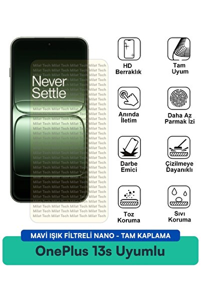 Milat Tech طبقة حماية شاشة نانو من ون بلس 13s مع فلتر الضوء الأزرق، حماية عال...