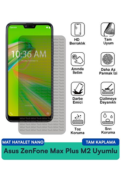 Milat Tech طبقة حماية للشاشة من Asus ZenFone Max Plus M2 Matte Ghost Nano مقا...