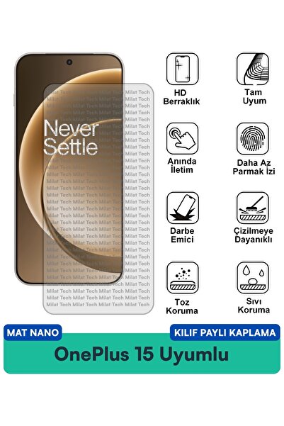 Milat Tech غطاء نانو مطفي لهاتف ون بلس 15 مع فيلم حماية للشاشة متوافق وصديق ل...