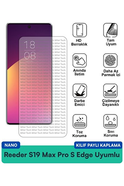 Milat Tech غطاء حماية شاشة متوافق مع هاتف Reeder S19 Max Pro S Nano مقاوم للخ...