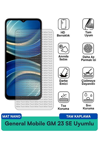 Milat Tech فيلم حماية الشاشة جنرال موبايل GM 23 SE مات نانو مقاوم للخدوش والص...