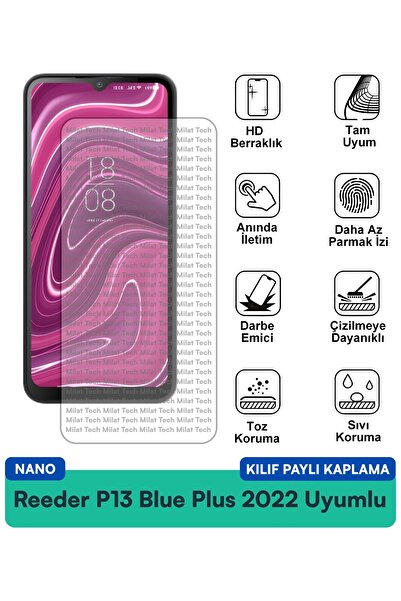 Milat Tech غطاء نانو Reeder P13 Blue Plus 2022 متوافق مع طبقة حماية الشاشة مق...