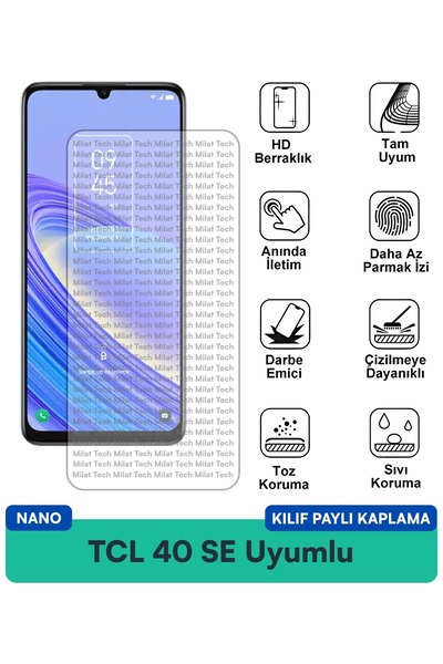 Milat Tech غطاء حماية نانو متوافق مع هاتف TCL 40 SE، مقاوم للخدوش والصدمات