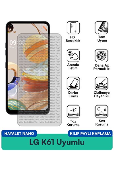 Milat Tech حافظة LG K61 Ghost Nano متوافقة مع واقي شاشة الخصوصية ومضاد للخدش ...