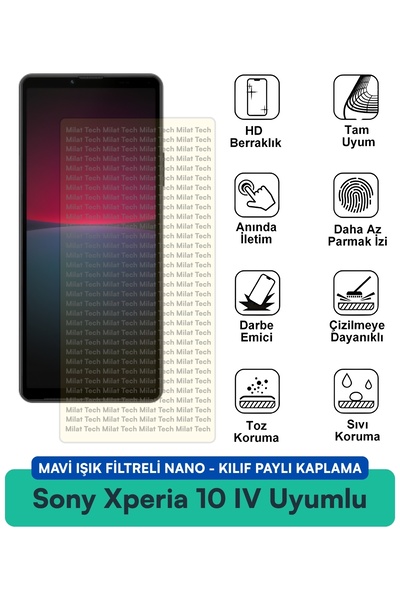 Milat Tech Sony xperia 10 ii blue light filter nano case compatible screen pr...