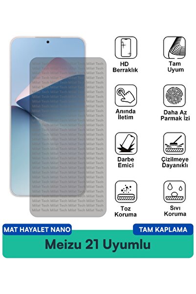 Milat Tech طبقة حماية للشاشة من Meizu 21 Matte Ghost Nano مقاومة للخدوش والصدمات