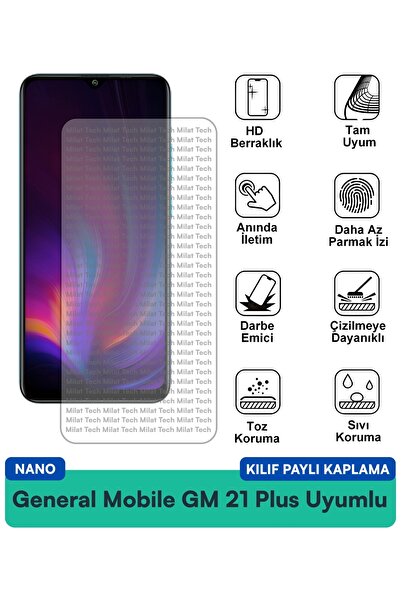 Milat Tech فيلم حماية الشاشة المتوافق مع حافظة نانو من جنرال موبايل GM 21 Plu...
