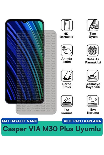 Milat Tech حافظة Casper VIA M30 Plus Mat Ghost Nano متوافقة مع طبقة حماية للش...