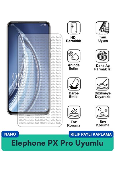 Milat Tech حافظة Elephone PX Pro Nano متوافقة مع طبقة حماية الشاشة، حماية من ...