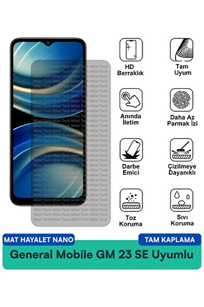 Milat Tech فيلم حماية الشاشة جنرال موبايل GM 23 SE مات هايلايت نانو مقاوم للخ...