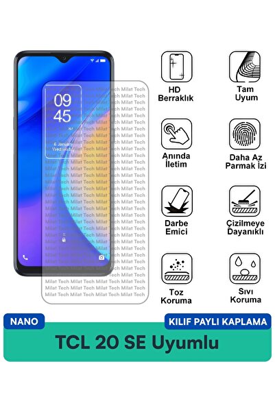Milat Tech فيلم حماية للشاشة متوافق مع حافظة TCL 20 SE Nano مقاوم للخدوش والص...