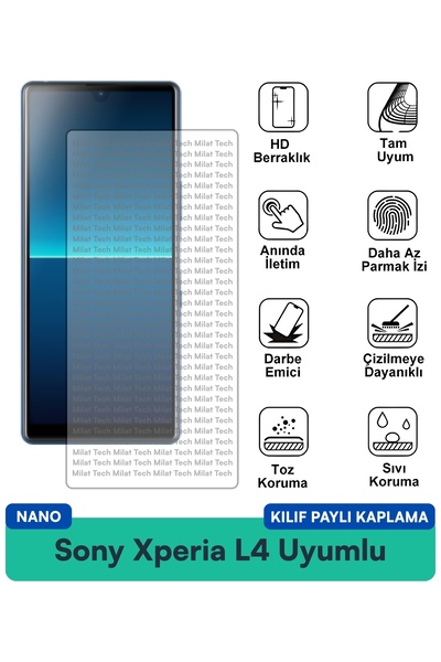 Milat Tech حافظة سوني إكسبيريا L4 نانو متوافقة مع طبقة حماية الشاشة، مقاومة ل...