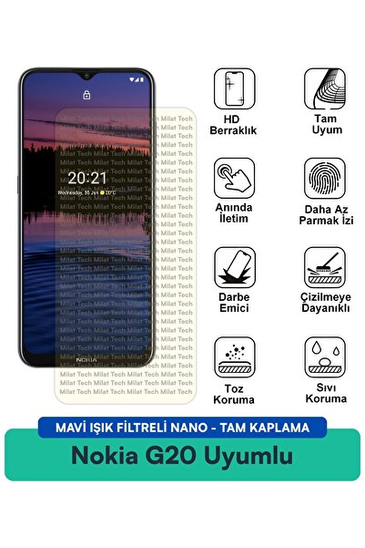 Milat Tech واقي شاشة نانو مع فلتر الضوء الأزرق لهاتف نوكيا G20، مقاوم للخدوش ...