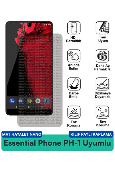 Milat Tech حافظة نانو مات هايلايت لهاتف Essential Phone PH-1 متوافقة مع فيلم ...