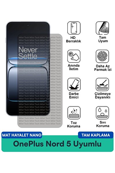 Milat Tech فيلم حماية الشاشة OnePlus Nord 5 Matte Ghost Nano يقلل من انعكاس ا...