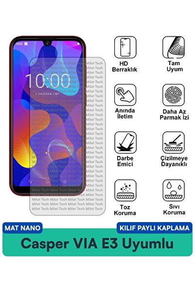 Milat Tech غطاء حماية شاشة متوافق مع Casper VIA E3 Mat Nano مقاوم للخدوش والص...