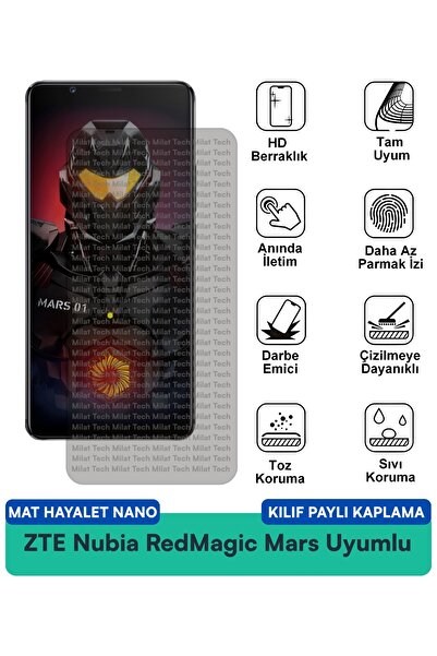 Milat Tech حافظة ZTE Nubia RedMagic Mars Mat Ghost Nano متوافقة مع طبقة حماية...
