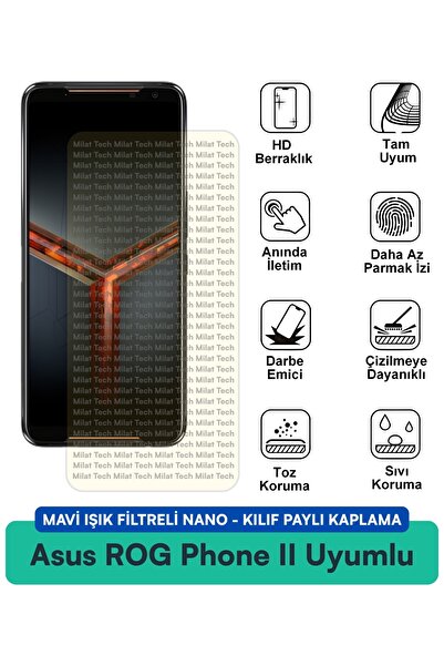 Milat Tech حافظة نانو متوافقة مع هاتف Asus ROG Phone 9 Pro مع فلتر الضوء الأز...