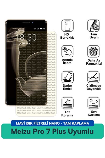 Milat Tech طبقة حماية للشاشة من Meizu Pro 7 Plus مع فلتر الضوء الأزرق، مقاومة...
