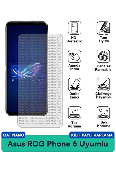 Milat Tech حافظة Asus ROG Phone 5s Pro Mat Nano متوافقة مع طبقة حماية الشاشة ...