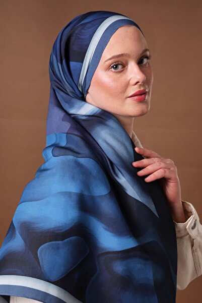 Levidor Indigo patchwork pattern aura scarf