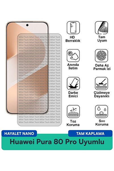 Milat Tech فيلم حماية الشاشة هواوي بورا 80 برو هايلايت نانو مقاوم للخدوش والص...