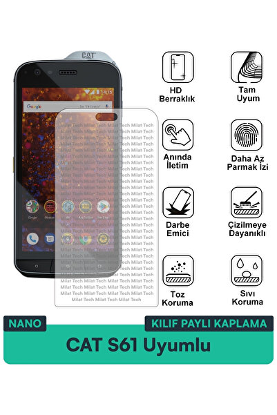 Milat Tech فيلم حماية للشاشة متوافق مع حافظة CAT S61 Nano مقاوم للخدوش والصدمات