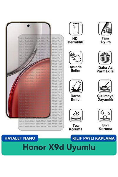 Milat Tech حافظة Honor X9d Hayalet Nano متوافقة مع طبقة حماية الشاشة ومقاومة ...