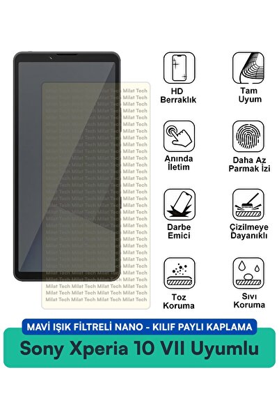 Milat Tech حافظة نانو لهاتف سوني إكسبيريا 10 VII مع فلتر الضوء الأزرق، متوافق...