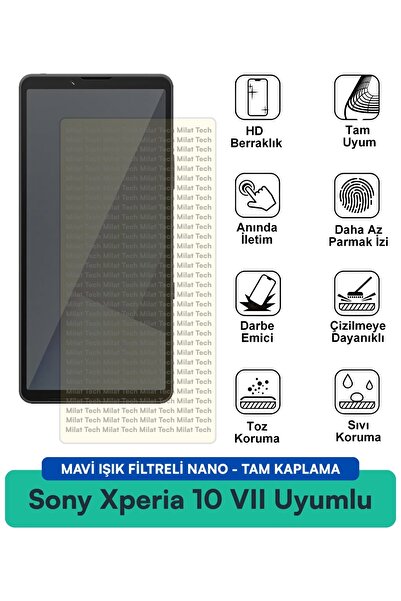Milat Tech فيلم حماية شاشة نانو لهاتف سوني اكسبيريا 10 السابع مع فلتر الضوء ا...