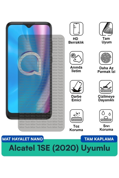 Milat Tech فيلم حماية شاشة نانو مات هايلايت لهاتف الكاتيل 1SE (2020) مقاوم لل...