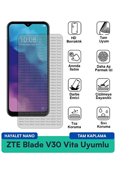 Milat Tech ZTE Blade V30 Vita Hayalet Nano Ekran Koruma Filmi Çizilmelere Day...
