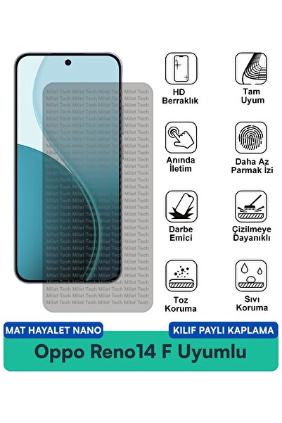 Milat Tech حافظة نانو مات هايلايت لهاتف أوبو رينو 14 إف متوافقة مع طبقة حماية...