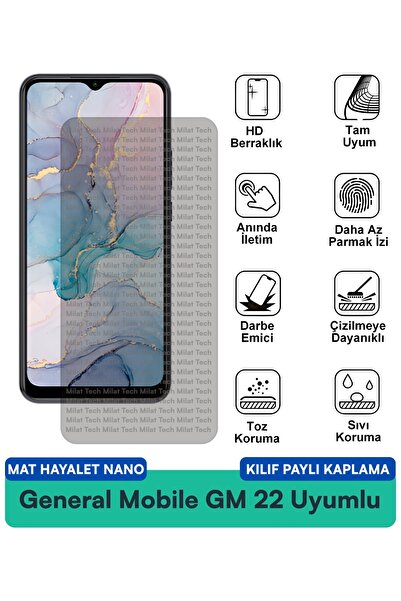 Milat Tech حافظة نانو شبح غير لامعة GM 22 من جنرال موبايل متوافقة مع فيلم حما...