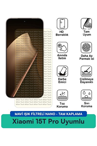 Milat Tech فيلم حماية شاشة نانو مزود بفلتر الضوء الأزرق من Xiaomi 15T Pro عال...