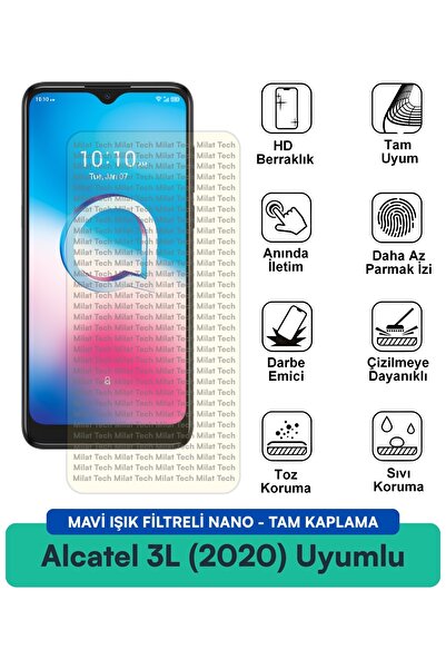 Milat Tech فيلم حماية للشاشة من النيون من ألكاتيل 3L (2020) مقاوم للخدوش والص...