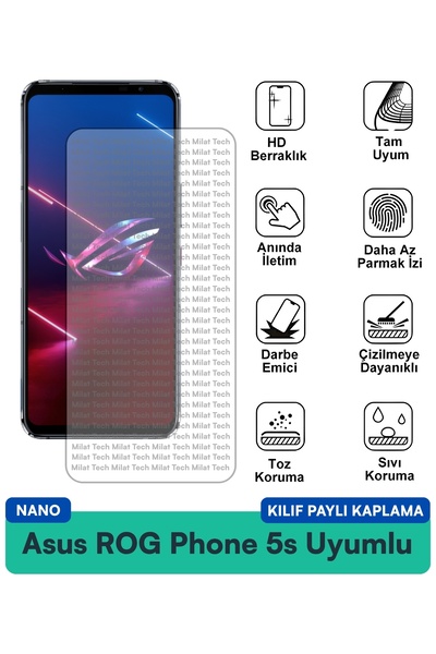 Milat Tech حافظة نانو مطابقة لهاتف Asus ROG Phone 5 Ultimate مع فيلم حماية لل...